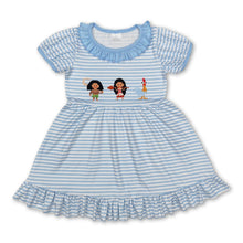 Load image into Gallery viewer, Short sleeves stripe chicken baby girls dresses