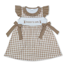 Load image into Gallery viewer, Khaki ruffle daddy's girl deer plaid baby girls dresses