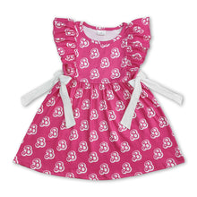 Load image into Gallery viewer, Ruffle hot pink B bow party girls summer dresses