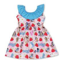 Load image into Gallery viewer, Sleeveless ruffle dog strawberry boots girls dresses