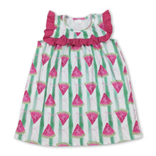 Load image into Gallery viewer, Ruffle watermelon bow baby girls summer dresses