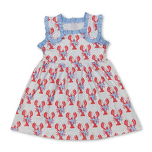 Load image into Gallery viewer, Sleeveless crawfish bow baby girls summer dress