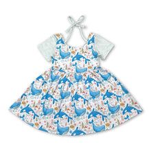 Load image into Gallery viewer, Short sleeves dolphin seaweed kids girls summer dress