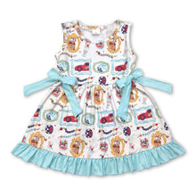 Load image into Gallery viewer, Sleeveless cars cakes floral kids girls dresses
