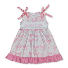Load image into Gallery viewer, Pink ruffle sleeveless daddy's girl bow baby kids dress
