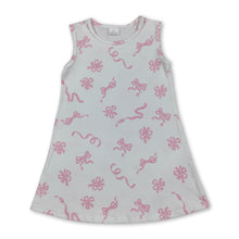 Load image into Gallery viewer, Sleeveless pink bow baby girls summer dresses
