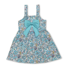 Load image into Gallery viewer, Floral straps bow kids girls spring summer dresses
