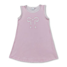 Load image into Gallery viewer, Sleeveless pink plaid bow baby girls summer dresses