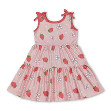 Load image into Gallery viewer, Sleeveless strawberry floral baby girls patchwork dress