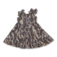Load image into Gallery viewer, Camo straps patchwork ruffle girls summer dresses