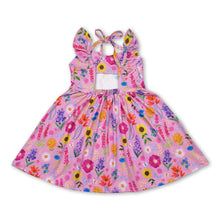 Load image into Gallery viewer, Flutter sleeves pink floral backless kids girls dresses