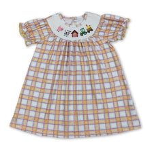 Load image into Gallery viewer, Cow tractor plaid short sleeves farm girls dresses