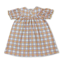Load image into Gallery viewer, Cow tractor plaid short sleeves farm girls dresses
