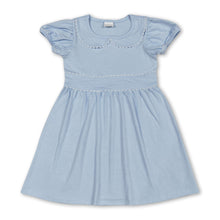 Load image into Gallery viewer, Light blue white short sleeves kids girls summer dresses