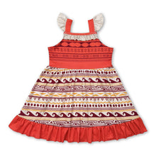Load image into Gallery viewer, Flutter sleeves aztec ruffle princess girls summer dress
