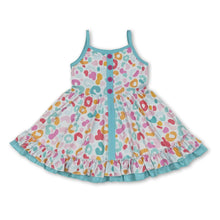 Load image into Gallery viewer, Straps leopard ruffle kids girls summer dresses
