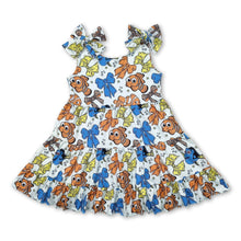 Load image into Gallery viewer, Sleeveless fish bow patchwork kids girls dresses