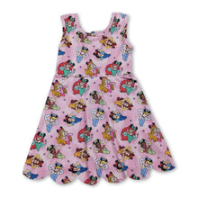 Load image into Gallery viewer, Sleeveless pink princess kids girls summer athletic dress