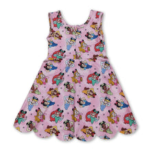 Load image into Gallery viewer, Sleeveless pink princess kids girls summer athletic dress