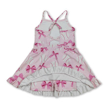 Load image into Gallery viewer, Straps pink bow baseball girls summer athletic dress