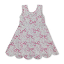 Load image into Gallery viewer, Sleeveless floral pink bow girls summer athletic dress