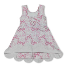 Load image into Gallery viewer, Sleeveless floral pink bow girls summer athletic dress