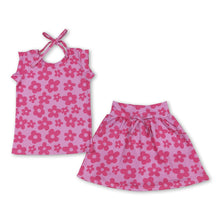 Load image into Gallery viewer, Sleeveless pink bow top skirt kids girls clothing