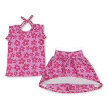Load image into Gallery viewer, Sleeveless pink bow top skirt kids girls clothing
