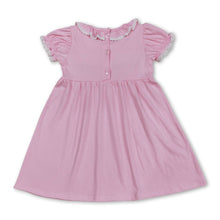 Load image into Gallery viewer, Pink short sleeves bow baby girls summer dresses