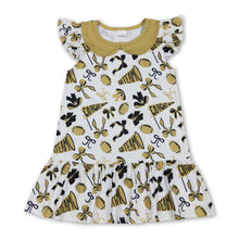 Load image into Gallery viewer, Flutter sleeves football bow go team kids girls dresses