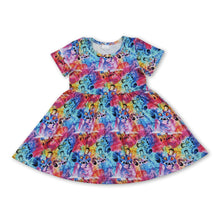 Load image into Gallery viewer, Colorful short sleeves group kids girls dresses