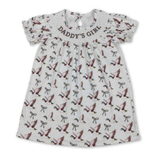 Load image into Gallery viewer, Short sleeves daddy's girl duck bow baby girls dresses