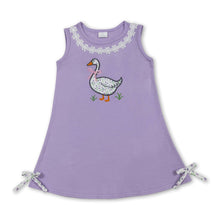 Load image into Gallery viewer, Sleeveless floral bow goose baby girls summer dress