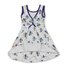 Load image into Gallery viewer, Purple green yellow sleeveless girls Mardi Gras athletic dress