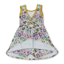 Load image into Gallery viewer, Sleeveless tie dye kids girls Mardi Gras athletic dress