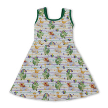 Load image into Gallery viewer, Sleeveless alligator pelican girls Mardi Gras athletic dress