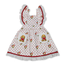 Load image into Gallery viewer, Flutter sleeves heart floral kids girls Valentine's dress