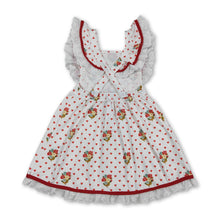 Load image into Gallery viewer, Flutter sleeves heart floral kids girls Valentine's dress