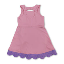 Load image into Gallery viewer, Sleeveless floral bow pink kids girls summer athletic dress