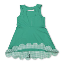 Load image into Gallery viewer, Sleeveless plaid bow green kids girls summer athletic dress