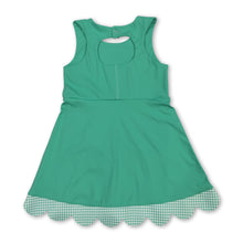 Load image into Gallery viewer, Sleeveless plaid bow green kids girls summer athletic dress