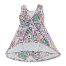 Load image into Gallery viewer, Sleeveless bunny floral kids girls Easter athletic dresses