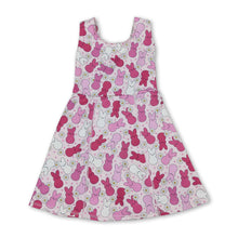 Load image into Gallery viewer, Sleeveless bunny floral baby girls Easter athletic dress