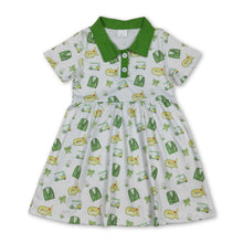Load image into Gallery viewer, Short sleeves golf cart green kids girls polo dresses