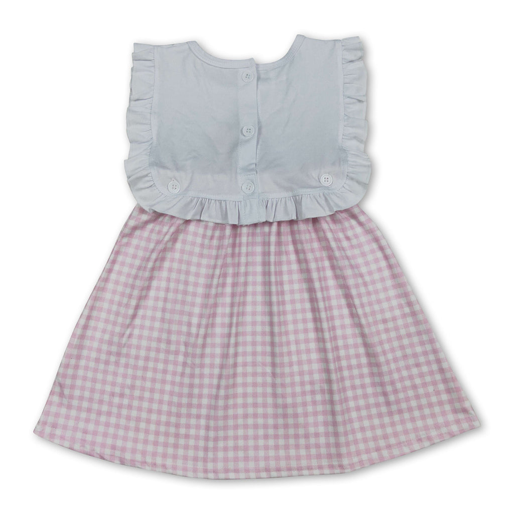 Child of god cross pink plaid girls Easter dresses