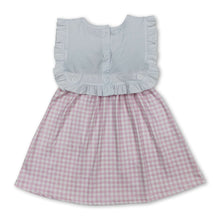 Load image into Gallery viewer, Child of god cross pink plaid girls Easter dresses