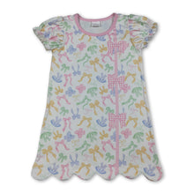 Load image into Gallery viewer, Short sleeves colorful bows scallop girls summer dress
