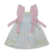 Load image into Gallery viewer, Pink flutter sleeves bow floral kids girls spring dress