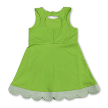 Load image into Gallery viewer, Sleeveless bow lime green scallop girls athletic dress