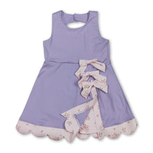 Load image into Gallery viewer, Sleeveless bow lavender scallop girls athletic dress
